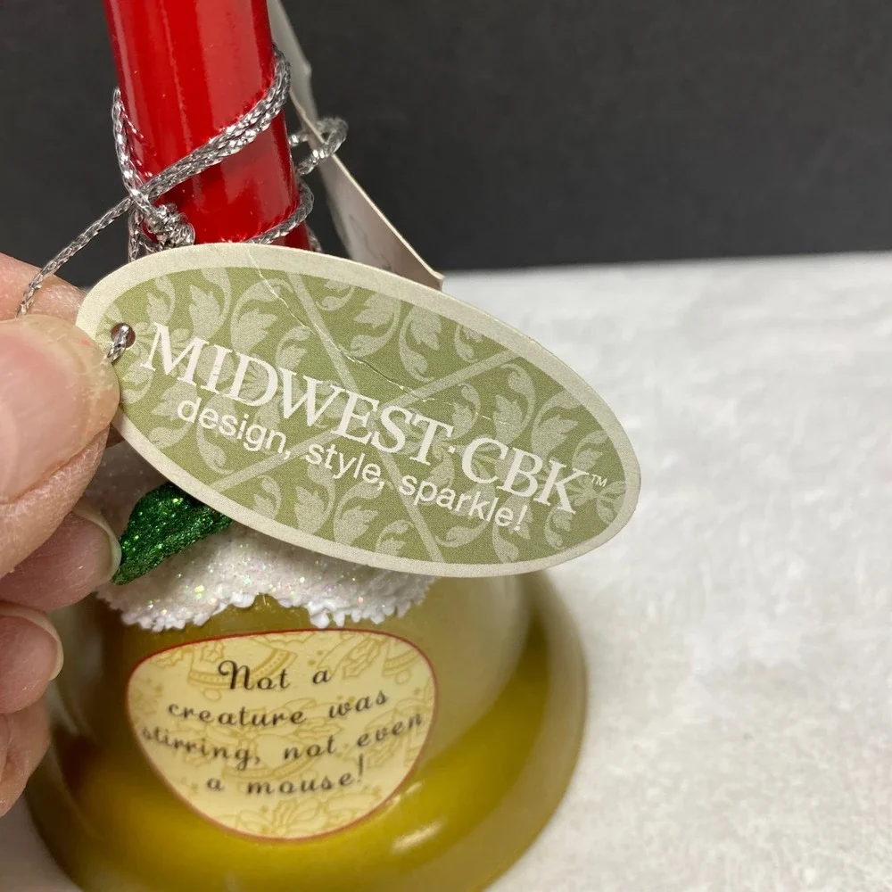 Christmas Bell Ornament‎ Red Handle Mouse 